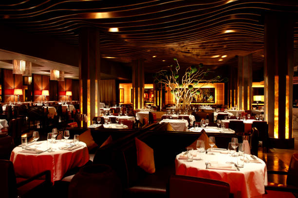 Restaurant Interior with great ambiance. Asian fusion feel