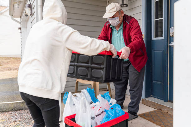 Groceries home delivery during the COVID-19 coronavirus outbreak in Poconos, Pennsylvania, USA.